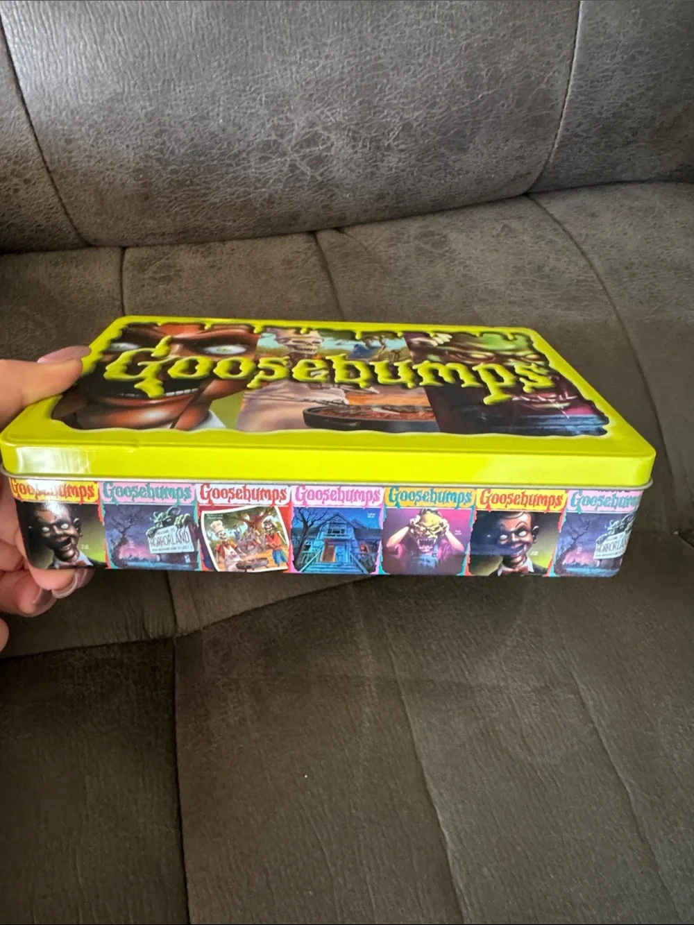 Scholastic Goosebumps Bright Lime Green Collectible Tin